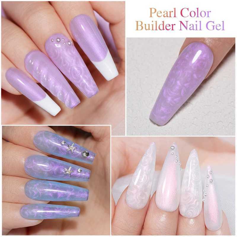 PUENTE Pearl Color Builder Nail Gel Polish Hema Free Shell Thread Glitter Nail Extension Semi-Permanent Construction Gel VarnishT251127