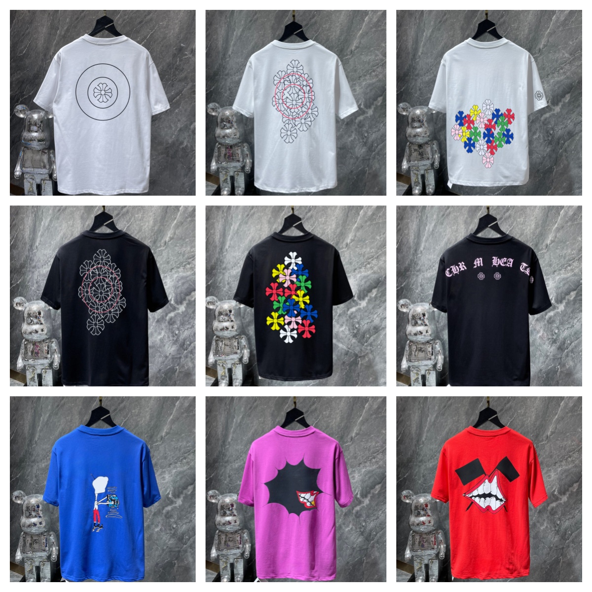 Mens Designer T Shirts Men Tees chrome Shirt Luxe Mens Tshirts gery Designer Shirts for men Woman Summer Crew Neck Short Sleeve Cotton Letter Clothes High Quality