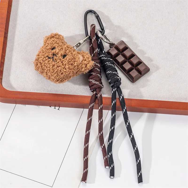 Y2K Braided Rope Bag Pendant High-grade Cute Plush Bear Keychain Pendant Fashion Bag Accessories for Women GirlT251127