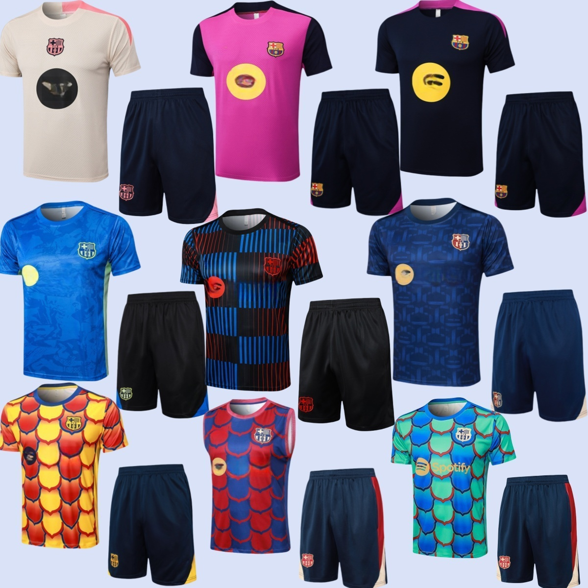 25 26 LEWANDOWSKI RAPHINHA Barce Soccer Jerseys 2025 2026 LAMINE YAMAL PEDRI FERRAN GAVI Football training suit BarcelonaEs Men's short-sleeved vest training set