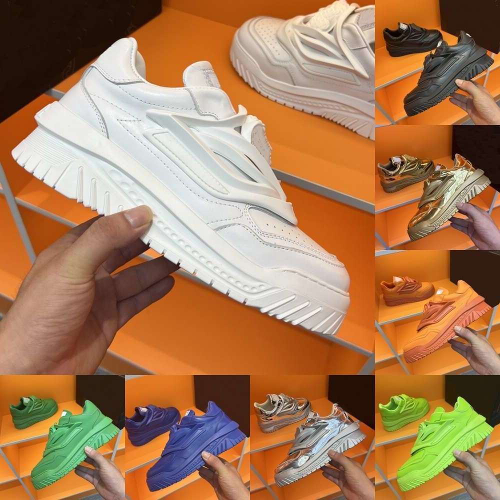 designer women casual odissea sneakers medusa trainers calfskin sneaker rubber platform trainer thick greek soles running shoes a versacely versace2 9T65