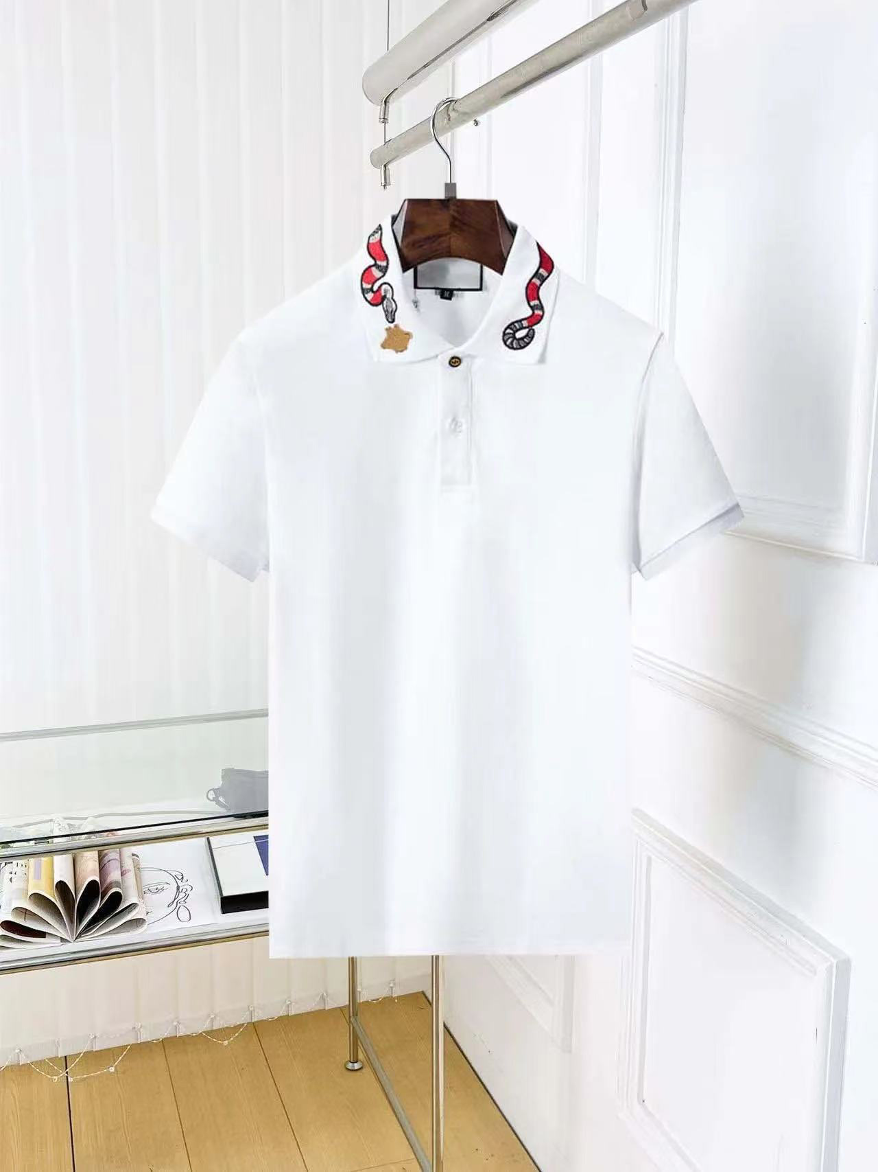 2025 designer stripe polo shirt t shirts snake polos bee floral mens High street fashion horse polo luxury T-shirt