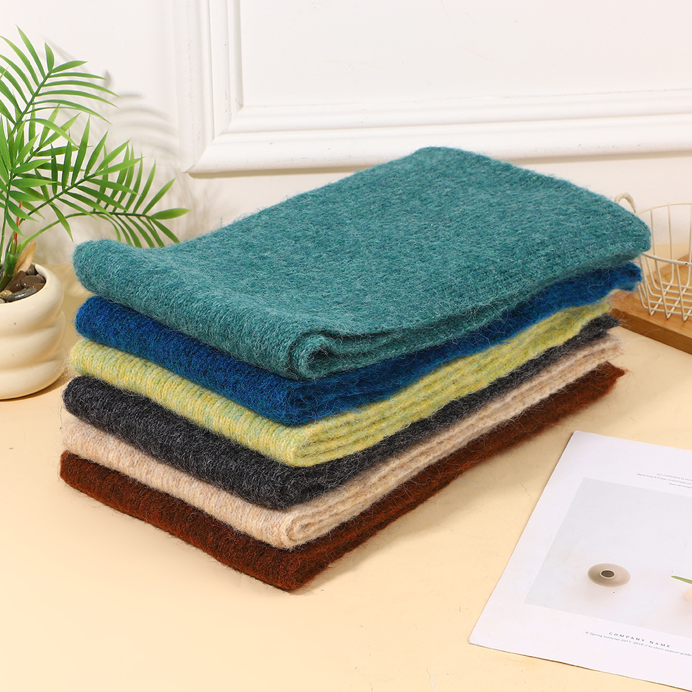 K707 New style pure color wool velvet scarf autumn and winter warm thick neckband high-end temperament knitted versatile scarf