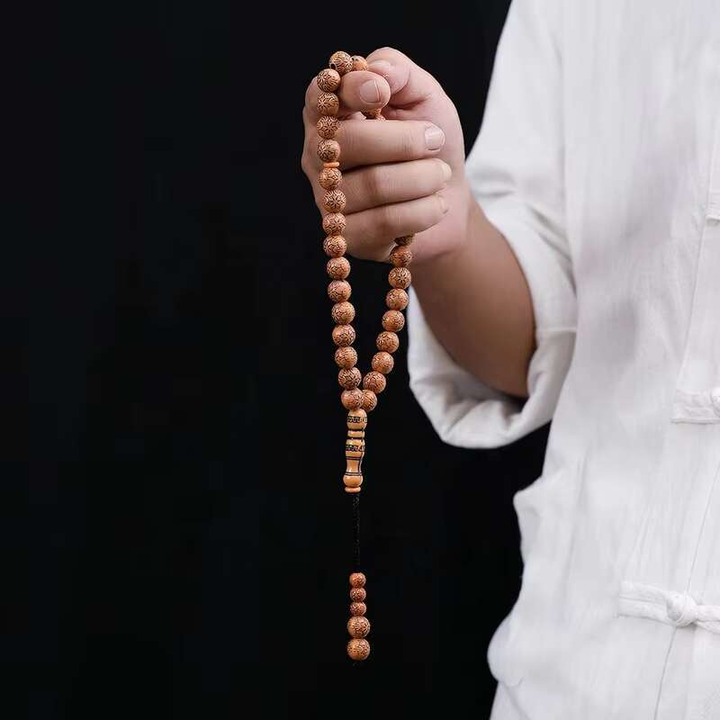 Hot Selling Religious Jewelry Necklace Traditional 33 Tespih Muslim Prayer Imitated Wooden Rosary Beads Islamic Subha