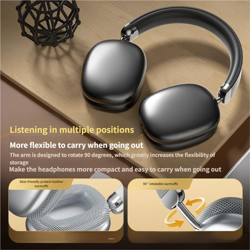 Over Ear Stereo Headphones Wireless: Skin Friendly Fit Strong Noise Reduction Lossless Sound and Long Battery Life for Gaming and Sports