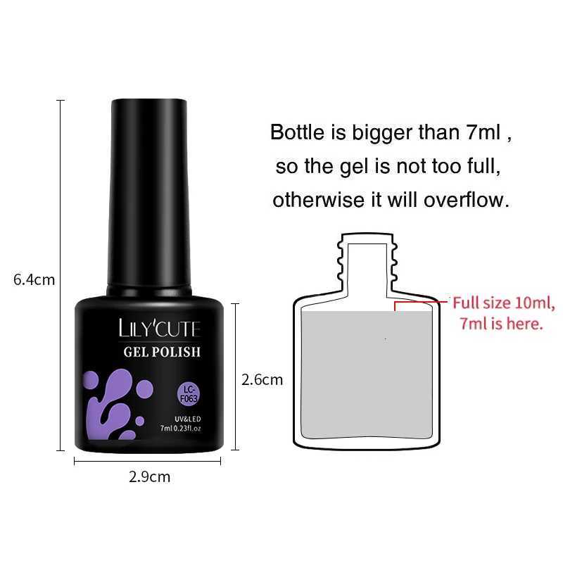 LILYCUTE 184 Colors 7ML Nail Gel Polish Semi-Permanent Glitter Soak Off Base Top Coat UV LED Nail Gel Varnish Nail Art ManicureT251127
