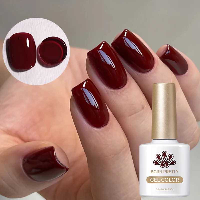 BORN PRETTY 10ml ANCORA Red Series Gel Nail Polish Winter Dark Red Glitter Nail Art Varnish Semi Permanent Soak Off UV LED GelT251127