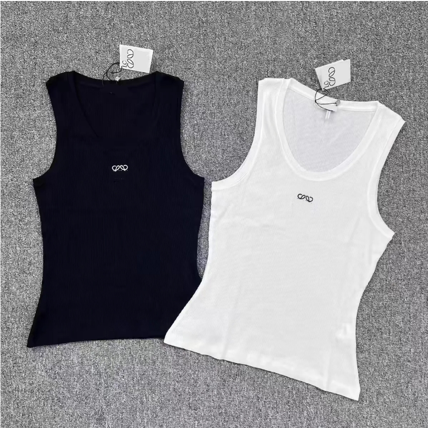 Women Knits Tank Top Designer Embroidery Vest Sleeveless Breathable Knitted Pullover Womens Sport Tops