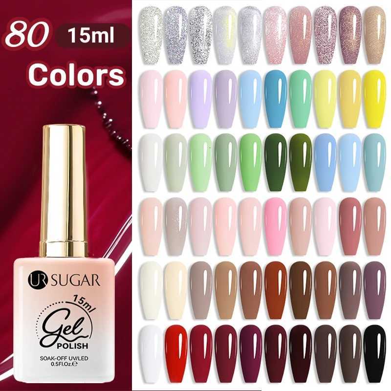 UR SUGAR 80 Colors 15ml Red Colors Series Gel Nail Polish Semi Permanent UV Gel Design Nail Art Manicure Varnish SuppliesT251127