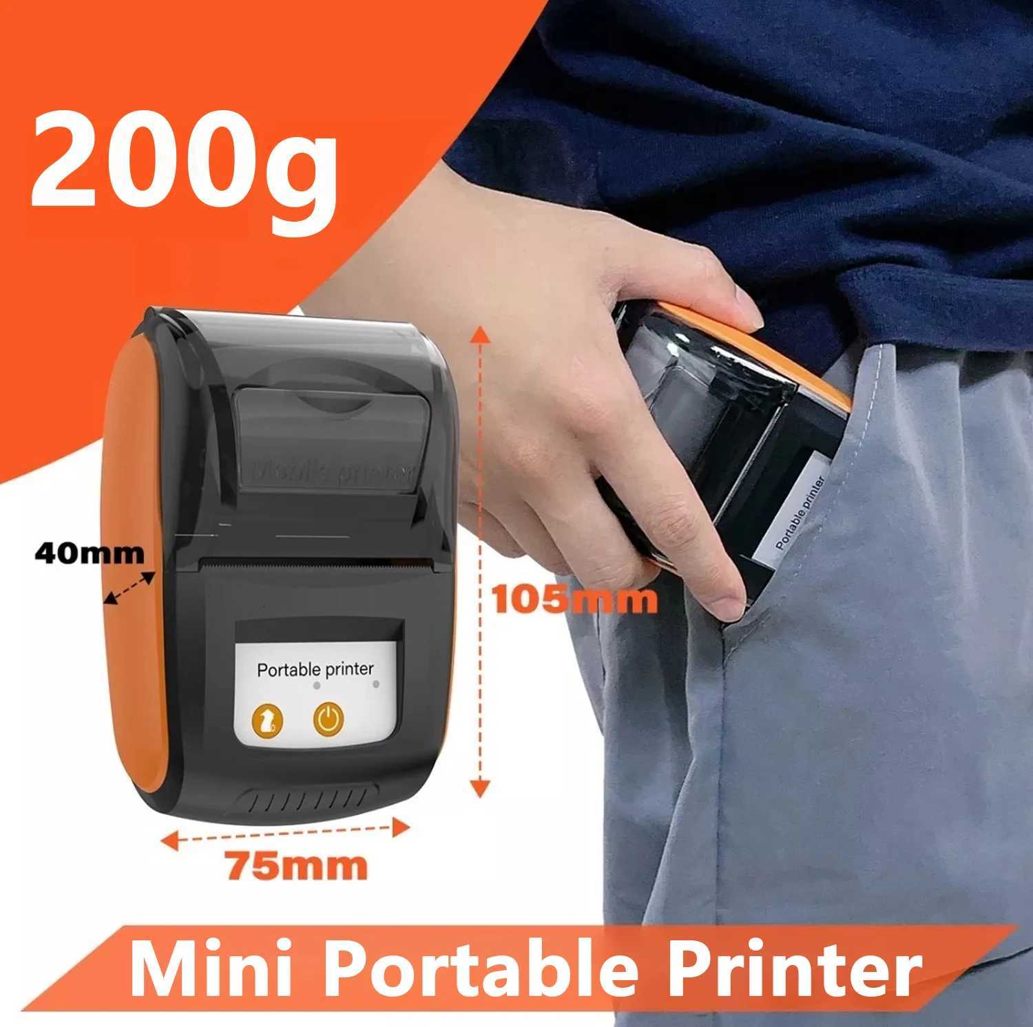 58MM Mini Thermal Receipt Printer Wireless Mobile Ticket Bill POS Printer For Small Business For Android IOS Windows H251127