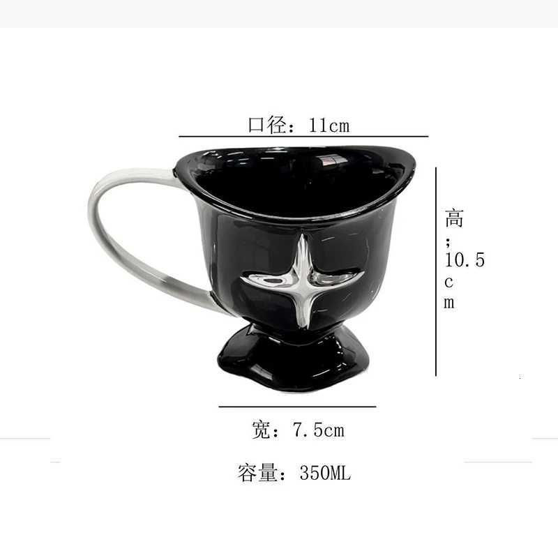 Simple Ceramic Mug Large Handle Coffee Milk Mug Beverage Household Tea Cups Water Cups Couple Cups C251127