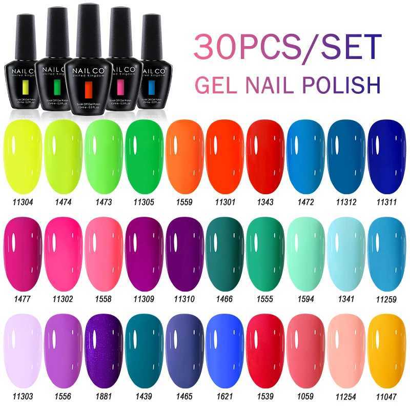 NAILCO 30pcs/Set Summer Color Glitter Nail Gel Polish Gel Nail Polish 15ml Nail Art Lacquer LED Gellak Soak Off UV Gel VarnishesT251127
