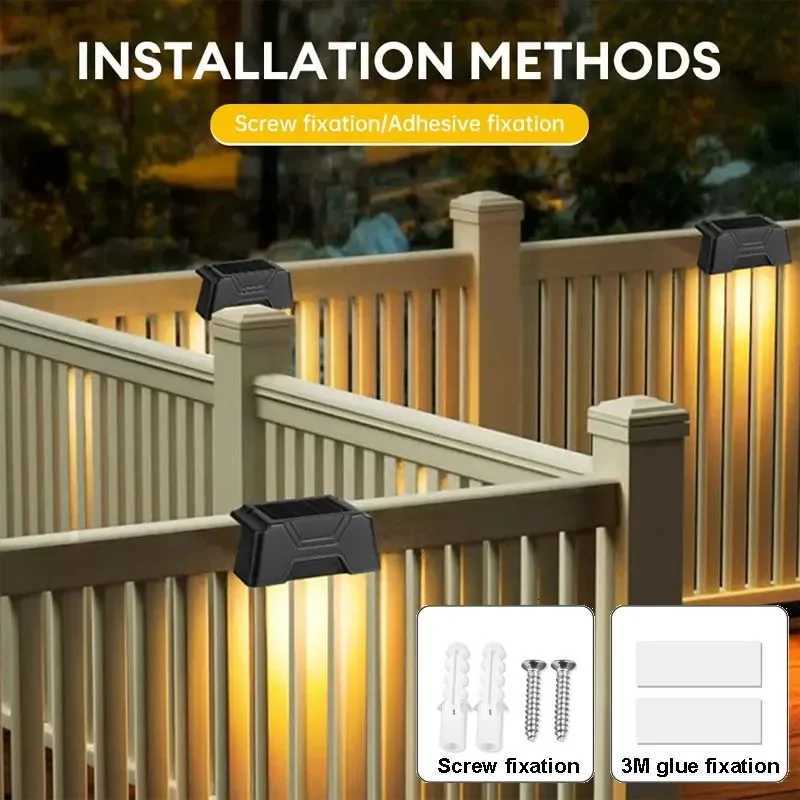 4/12/16 Pcs LED Solar Lights Outdoor IP65 Waterproof Decorative Lamp Wall Stairs Atmosphere Light for Fence Garden DecorM251127