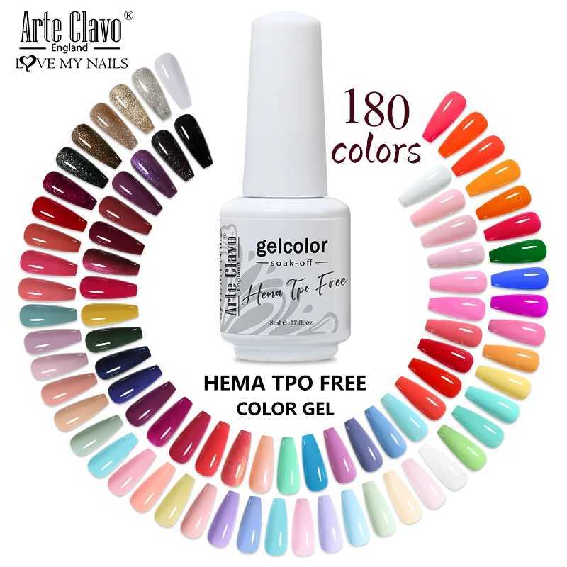 Arte Clavo 8ml HEMA TPO Free Gel Nail Polish Nail Art Manicure Semi Permanent Gel UV Hybrid Varnishes Base Top Coat Enamels NewT251127