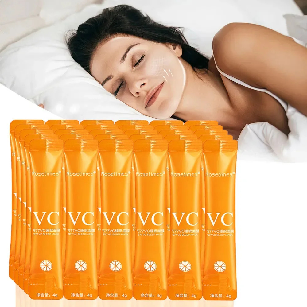 60pcs Vitamin C Sleeping Masks Beauty Face Skin Rejuvenation Disposable No-wash Facial Mask for Face Care 250418