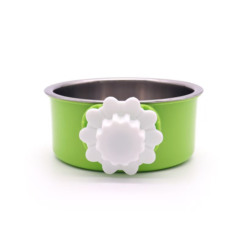 K3341 Pet treat training bowl, stainless steel slow-feeding dog bowl, educational treat-dispensing ball 2-in-1 toy