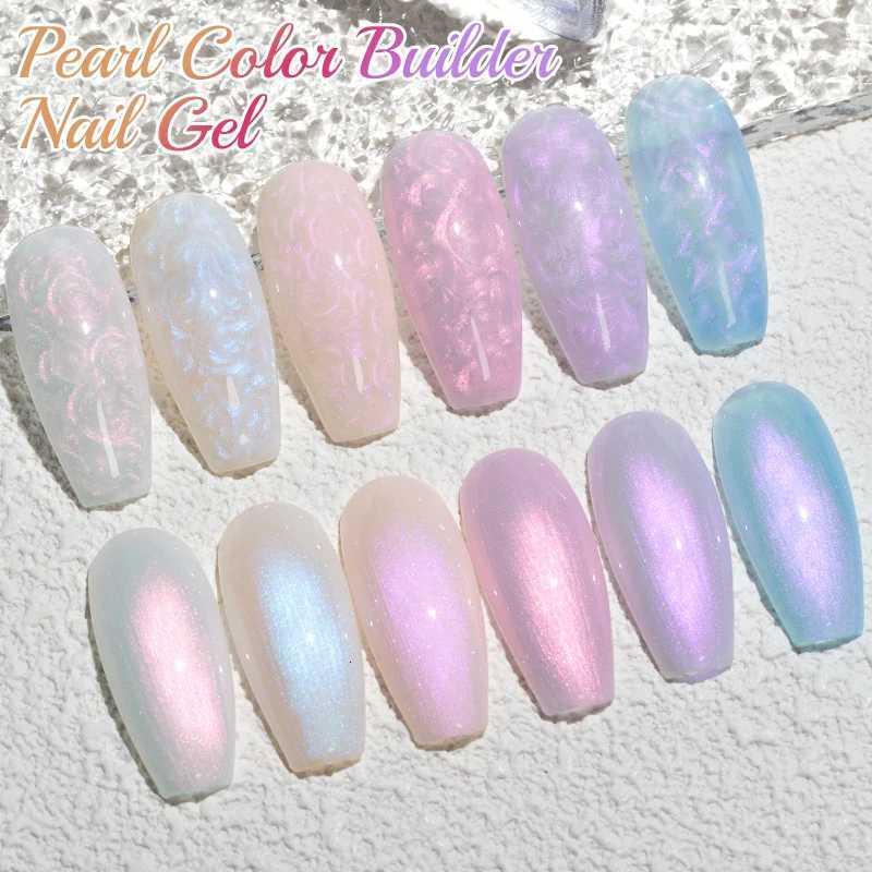 PUENTE Pearl Color Builder Nail Gel Polish Hema Free Shell Thread Glitter Nail Extension Semi-Permanent Construction Gel VarnishT251127