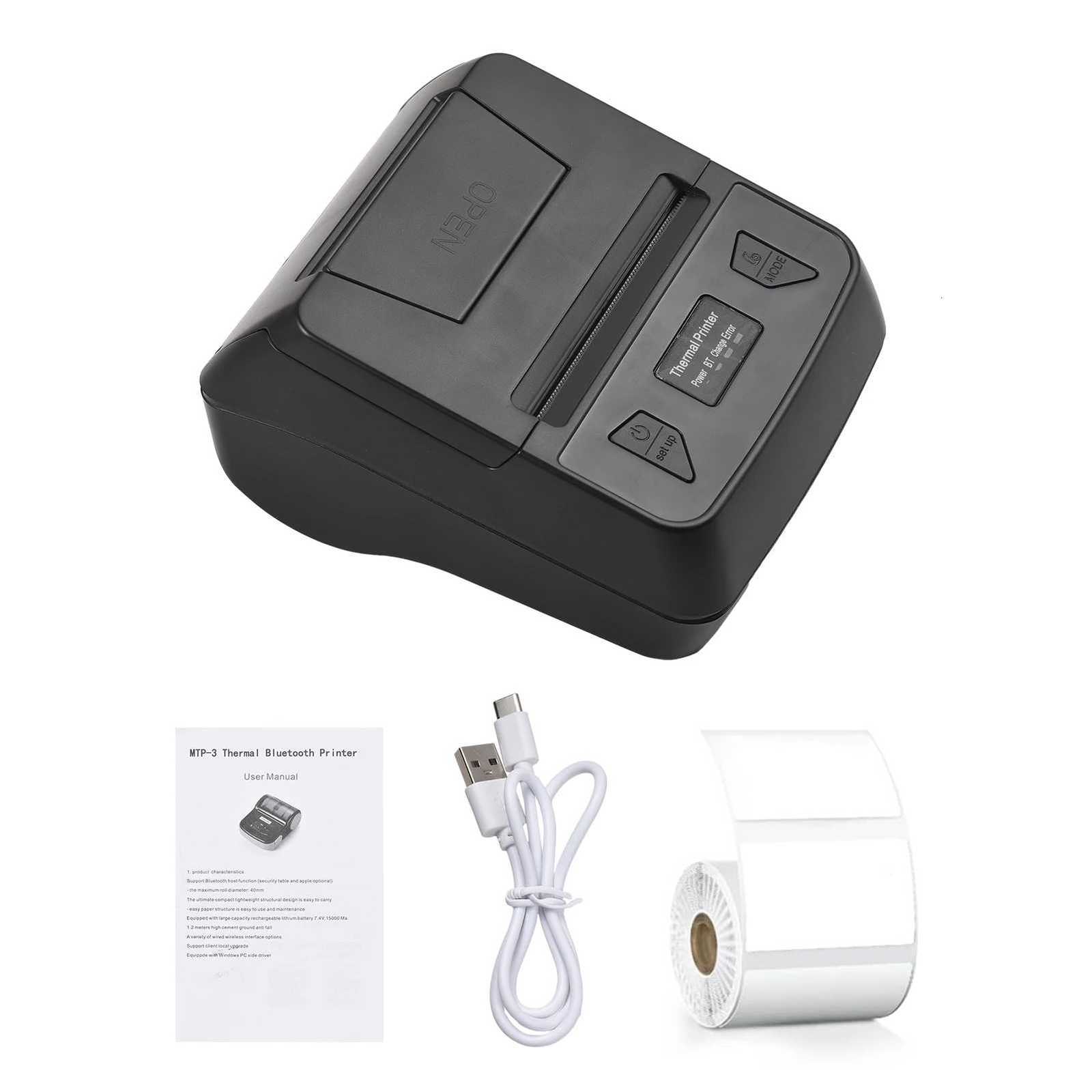 T380TS 80mm Receipt Label Printer Wireless BT Thermal Receipt Printer Mobile Bill Printer Cpatible with Android/iOS/Win System H251127