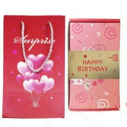 TikTok Same Style Surprise Pop-up Red Envelope Box Gift Box Qixi Festival Red Envelope Valentines Day Gift Folding Pop-up Box H251127