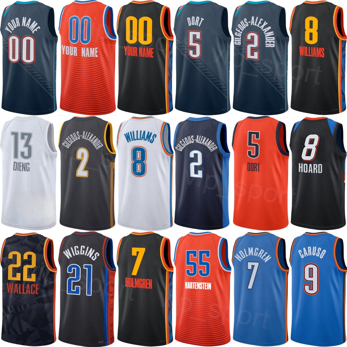 Print Basketball Alex Caruso Jerseys 9 Jalen Williams 8 Branden Carlson 15 Ousmane Dieng Chris Youngblood Brooks Barnhizer Luguentz Dort Woman Youth Man 2026 City