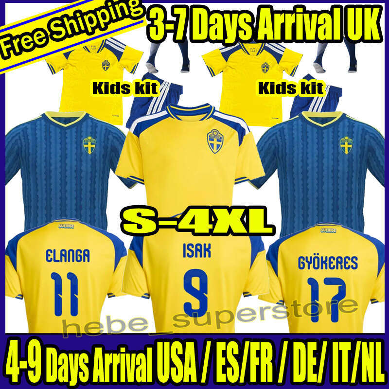 S-4XL 2026 2027 Sweden soccer Jerseys 26 27 isak Gyokeres Elanga Bergvall Nygren Larsson uniform home away Football Shirt
