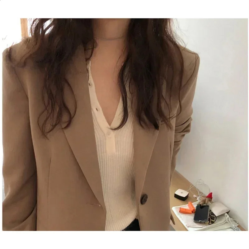 Trailblazer Spring/Summer Womens Solid Casual Pocket Long Sleeve Work Coat Office Coat British Style Spring Jacket 250427