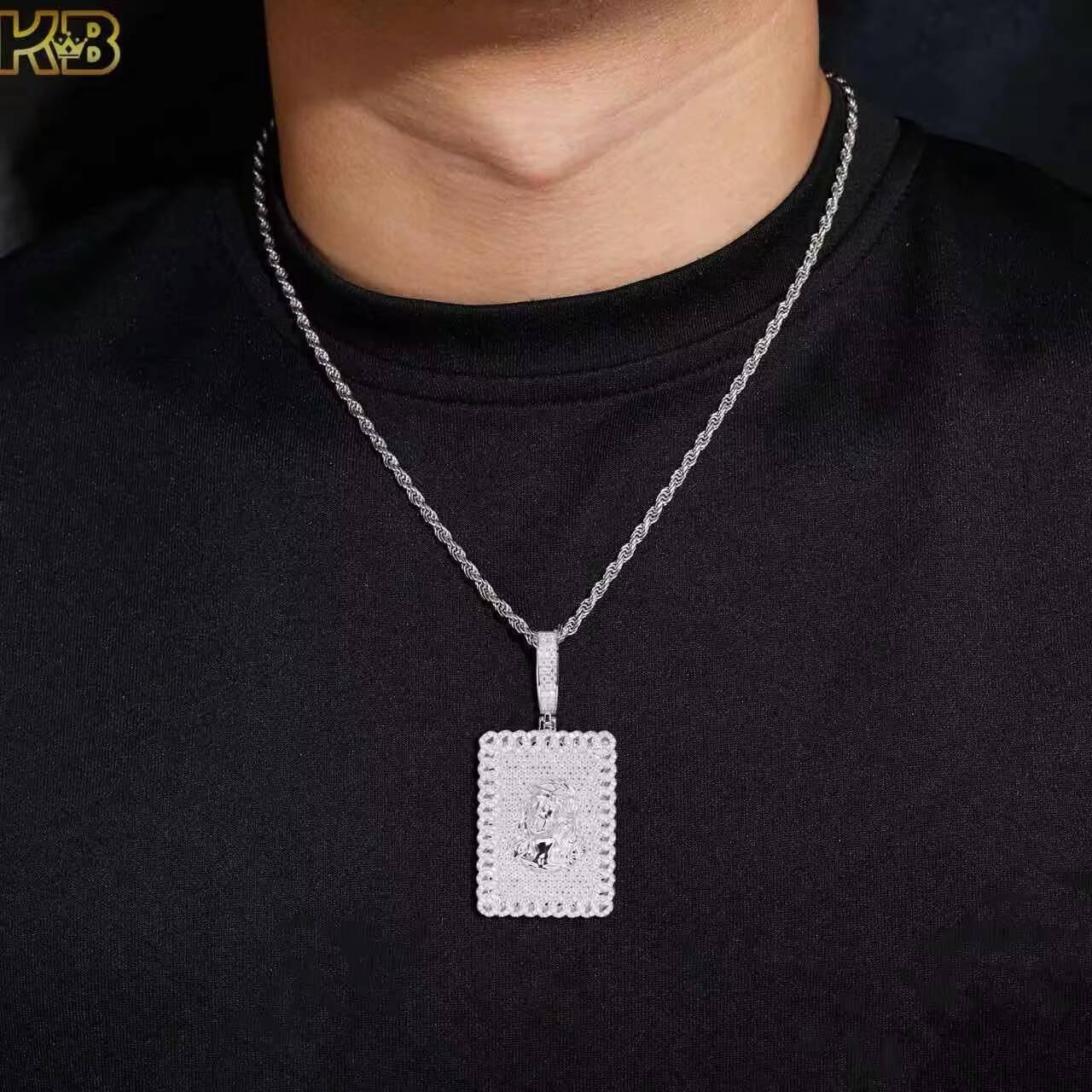Fashion Pendant with Moissanite Stones Inspired by Hip-Hop Aesthetics Perfect for a Unique and Edgy Jewelry Statement