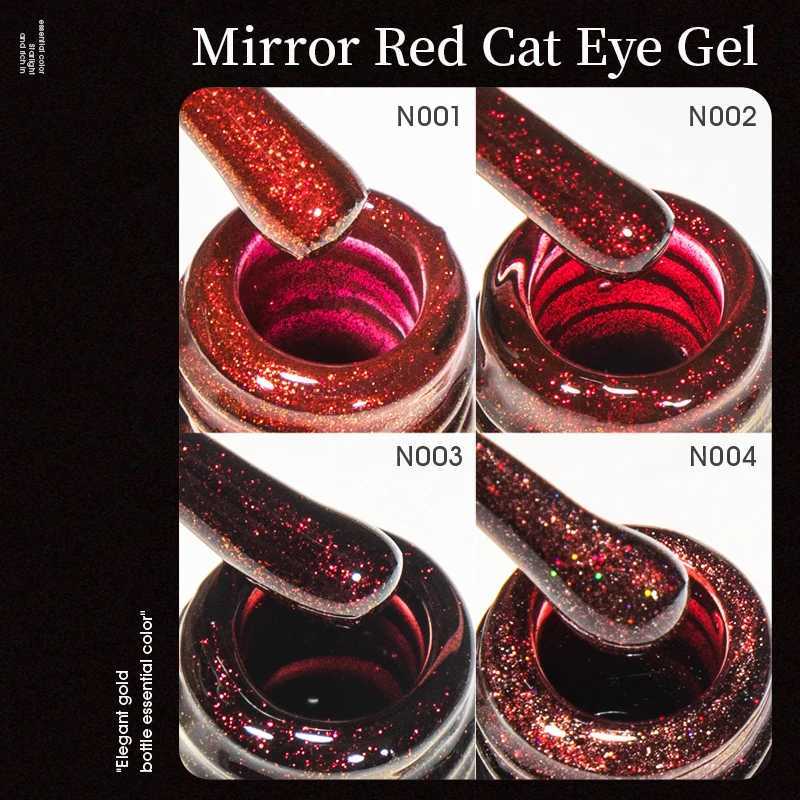 RSNAIL 10ml Cherry Ruby Red Cat Eye Gel Nail Polish Red Wine Magnetic Gel Polish Soak Off UV LED Glitter Cateye Nail Varnish GelT251127
