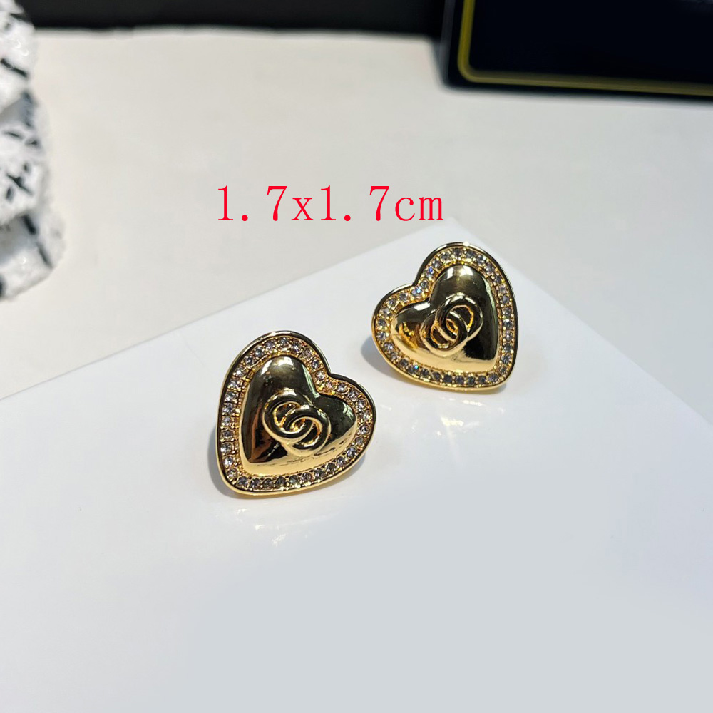 Dainty Circle Stud Earrings Diamond Crystal Letter Earring Flower Heart Eardrop with Gold Tone Accents Trendy Jewelry for Women Stylish Gift for Special Occasions