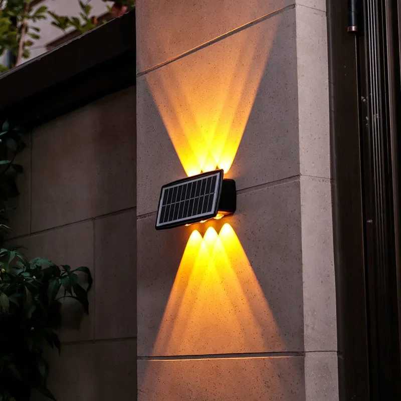 Solar Wall LED Light Outdoor Garden Decoration Wall Lamp High Brightness Up And Down Luminous Lighting Outdoor Solar LED LampM251127
