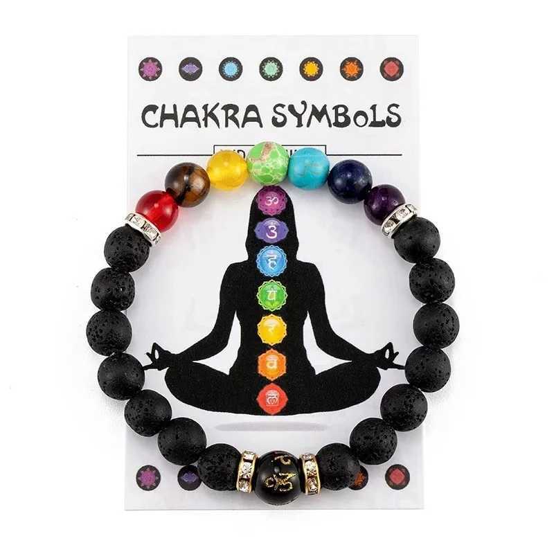 Fashionable Colorful Womens Natural Volcanic Stone Elastic Beaded Mens and Womens Meditation Yoga C251105