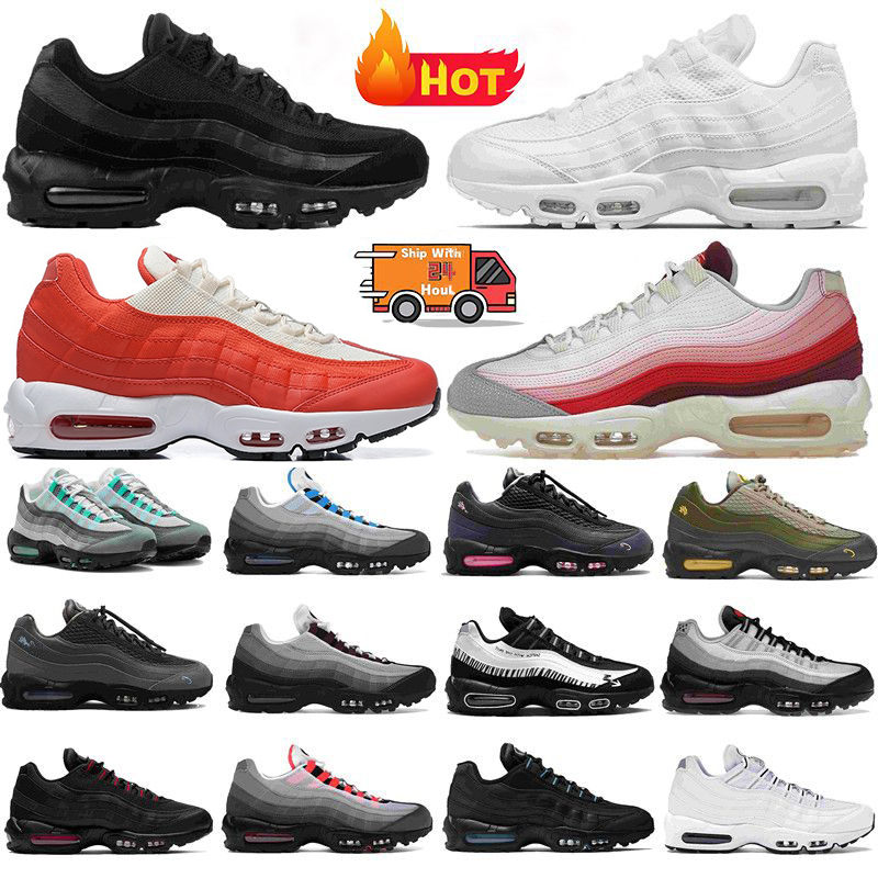 Designer Men Women 95 Og Running Shoes Classic Aegean Storm Sequoia Pink Beam Triple White Black Midnight Navy Cool Grey Obsidian Trainers Sports Sneakers