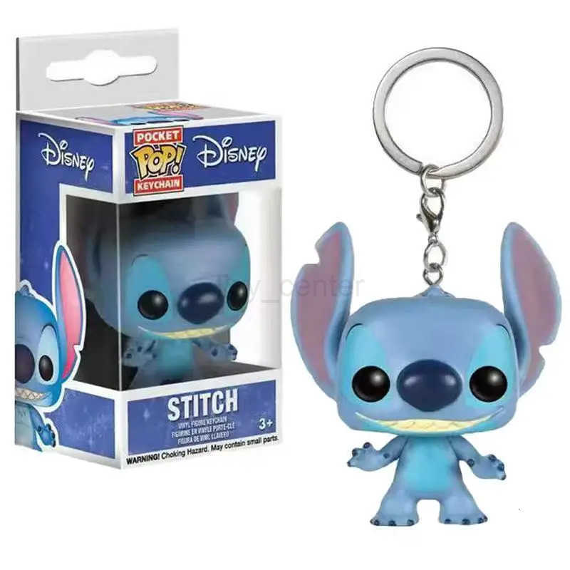 Disney Stitch Pocket Keychain Lilo Stitch Elvis Stitch Summer Vinyl Dolls Figure Model Toys for Children Birthday Gift H2511271