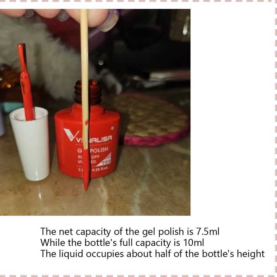 Venalisa Gel Nail Polish 75ml White Cap Glass Nail Gel Polish NoWipe Top Soak Off UV LED Nail Lacquer Glitter Color GelT251127