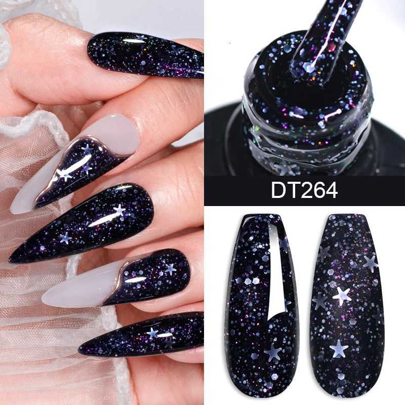 MEET ACROSS 7ml White Snowflakes Gel Nail Polish Glitter Christmas Sequins Gel Semi Permanant Soak Off Nail Art Varnish ManicureT251127