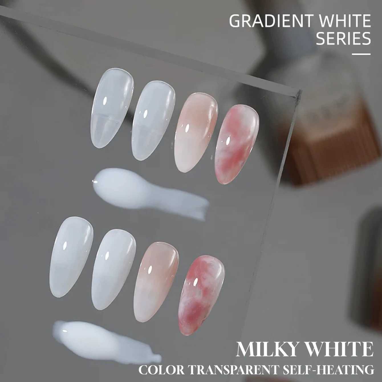 10ml 1-8pcs Milky White Quick Extension Gel Nail Polish Nude Construct Hard Semi Permanent Acrylic Extension Nail Art VarnishT251127