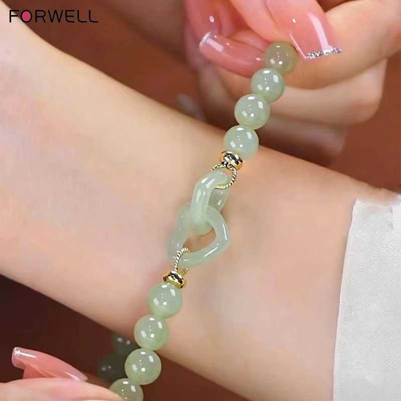FORWELL Natural Hotan Jade Elastic Luxury Exquisite Jewelry Couple Beaded Festival Gift for Men and Women C251105