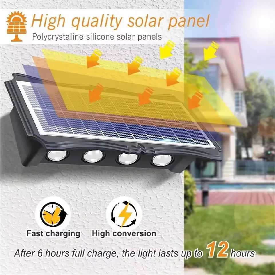 Solar Wall Lamp Outdoor LED Solar Light Waterproof Up And Down Luminous Lighting Yard Garden Decoration Solar Powered LightsM251127