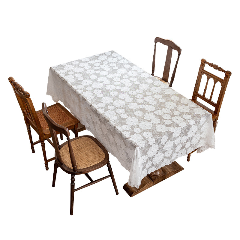 A844 Camellia lace tablecloth non-slip high-grade coffee table cloth light luxury studio atmosphere table cover cloth cross-border wholesale