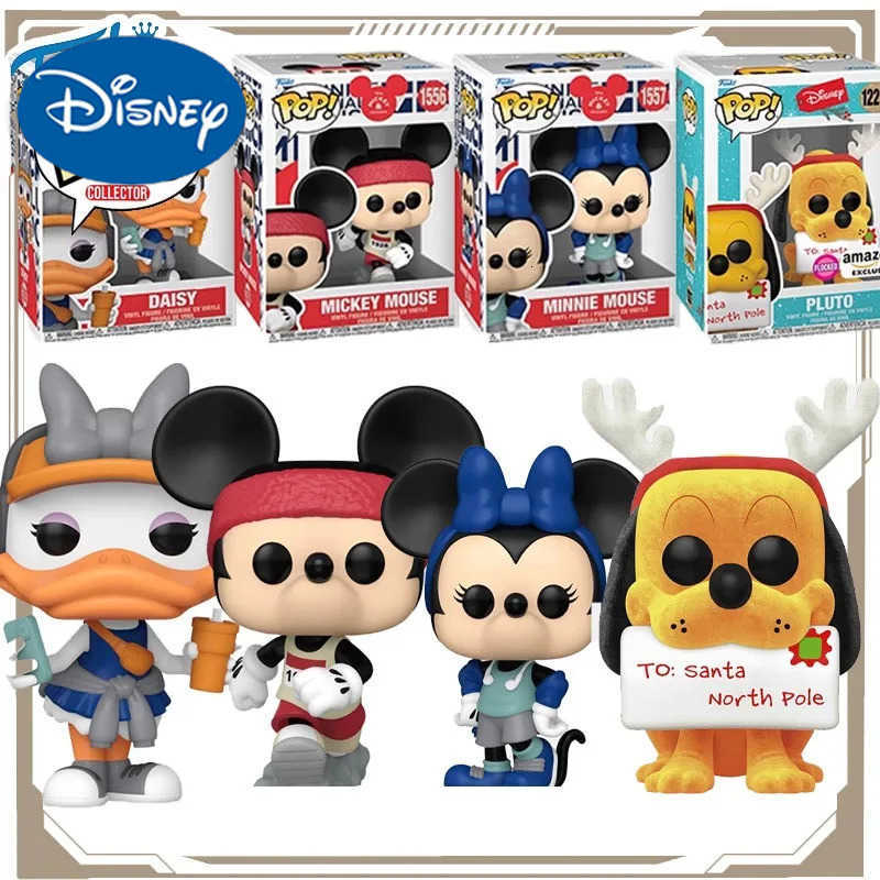 Disney Funko POP Original Mickey Minnie Donald Duck Fitness Suit PLUTO Action Figure Toys for Boys Girls Kids Christmas Gift Model H251127