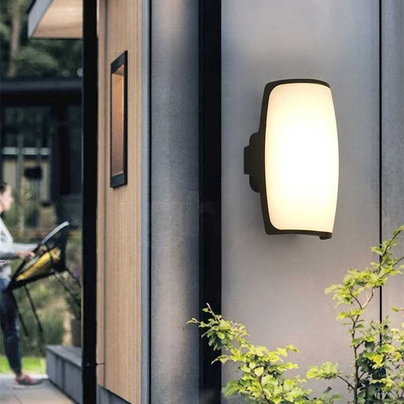 Outdoor LED Porch Wall Lamp IP65 Waterproof Wall Mounted Sconce Garden Courtyard Home Exterior Wall Lighting Fxiture AC110/220VM251127