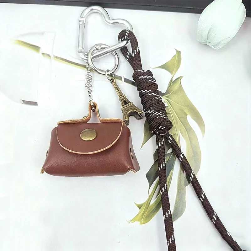 Leather Rope Luxury Bag Key Chain Coin Purse Exquisite Luxury Bag Lucky Pendant Cute Phone Decor Car Key Ring Bag HangingT251127