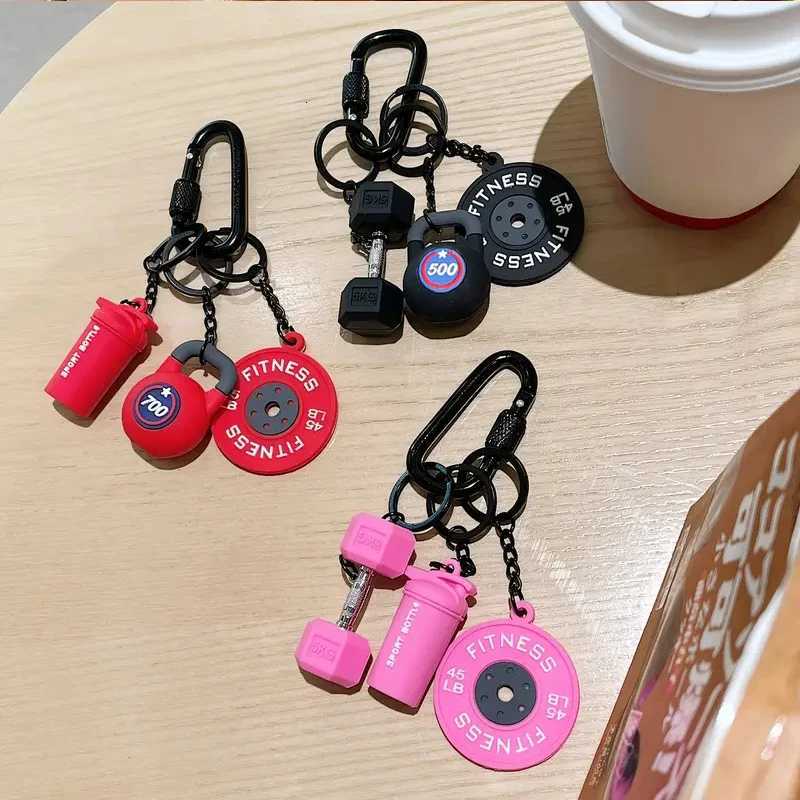 Detachable Barbell Plates Keychain Dopamine INS Simulation Dumbbells Keyring Water Cups Creative Fitness Series Pendant FriendsT251127