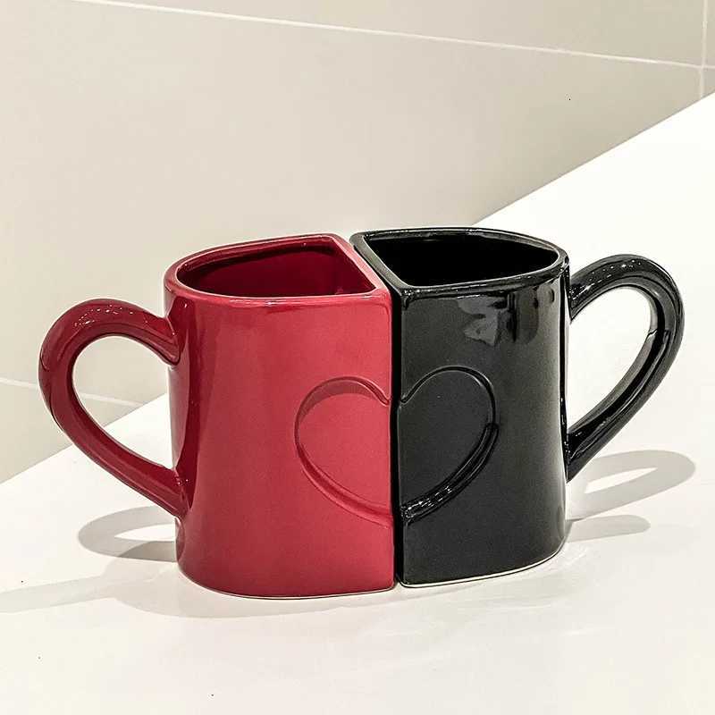 250ml Creative Ceramic Cup Set Couple Water Cup Mug Milk Coffee Cup Breakfast Cup With Gift Box As A Gift Valentines Day Mug C251127