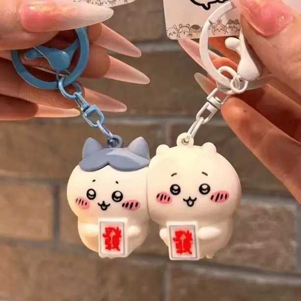 Cute Cartoon Chiikawa hachiware Couple Friends Magnetic Keychain School Bag Pendant Bag Hanging Decoration Friend GiftT251127