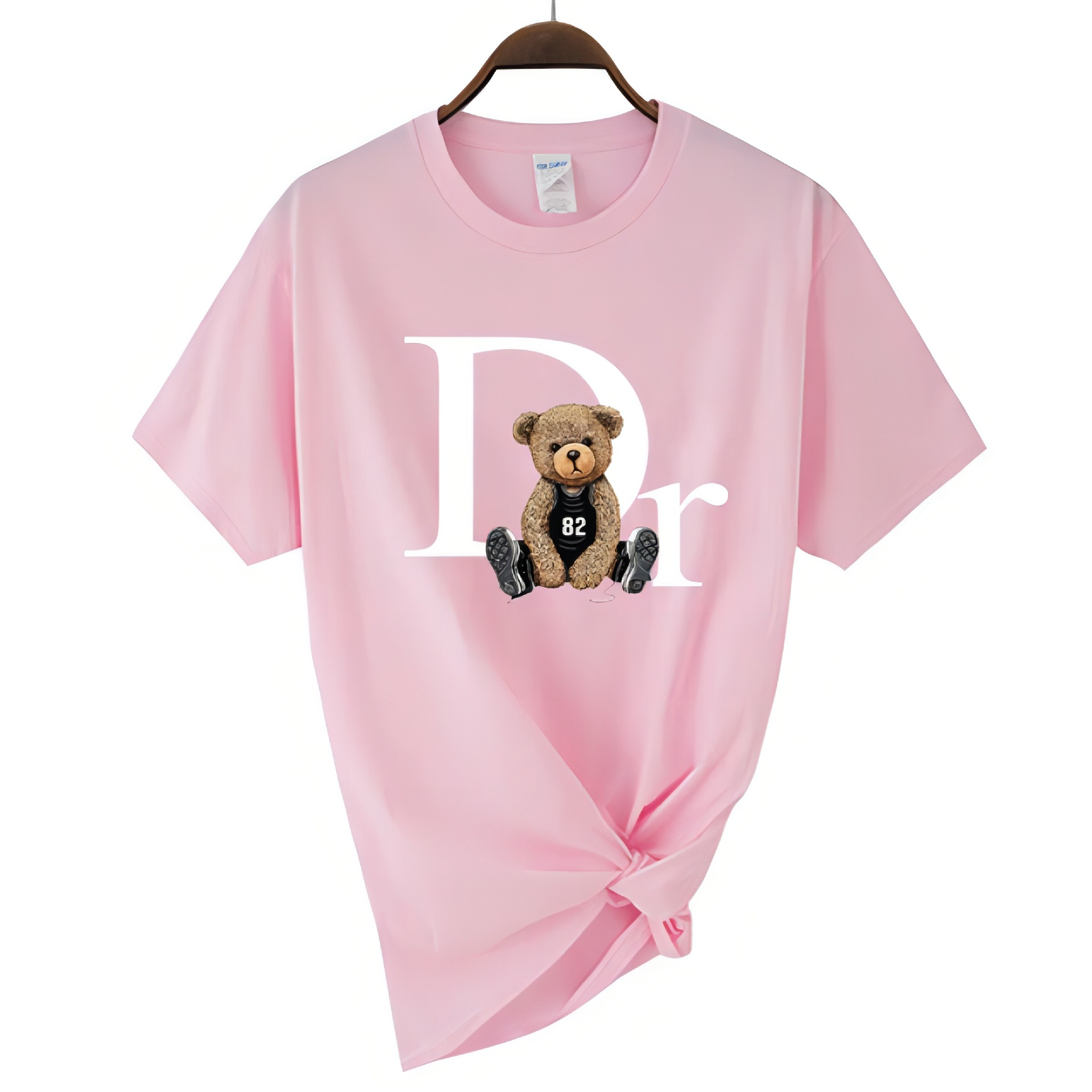 Free shipping designer Men's T-Shirts summer new Printed men's short sleeved T-shirt Pink black grey white