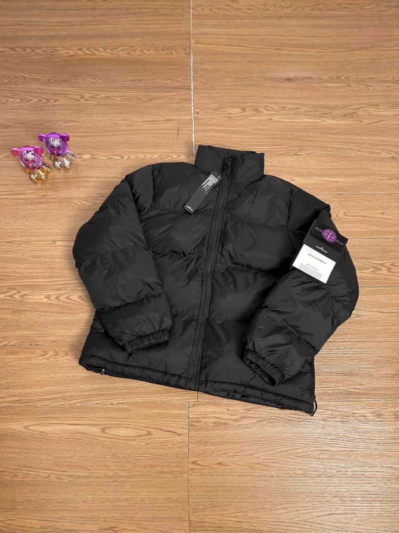 Classic style cuff patch high street wind and water resistant down jacket winter couple's cotton coat loose overcoat L251127