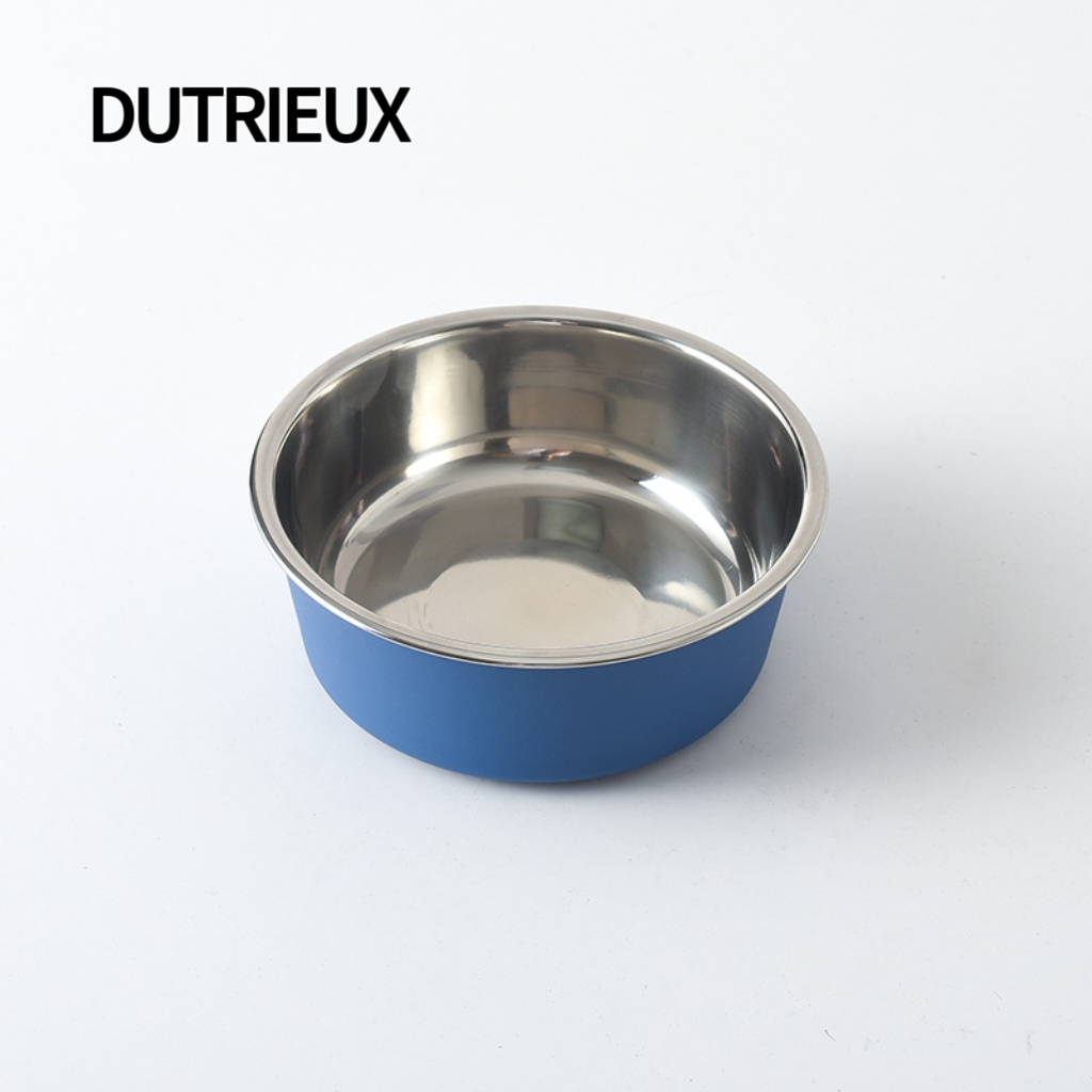 K3341 Pet treat training bowl, stainless steel slow-feeding dog bowl, educational treat-dispensing ball 2-in-1 toy