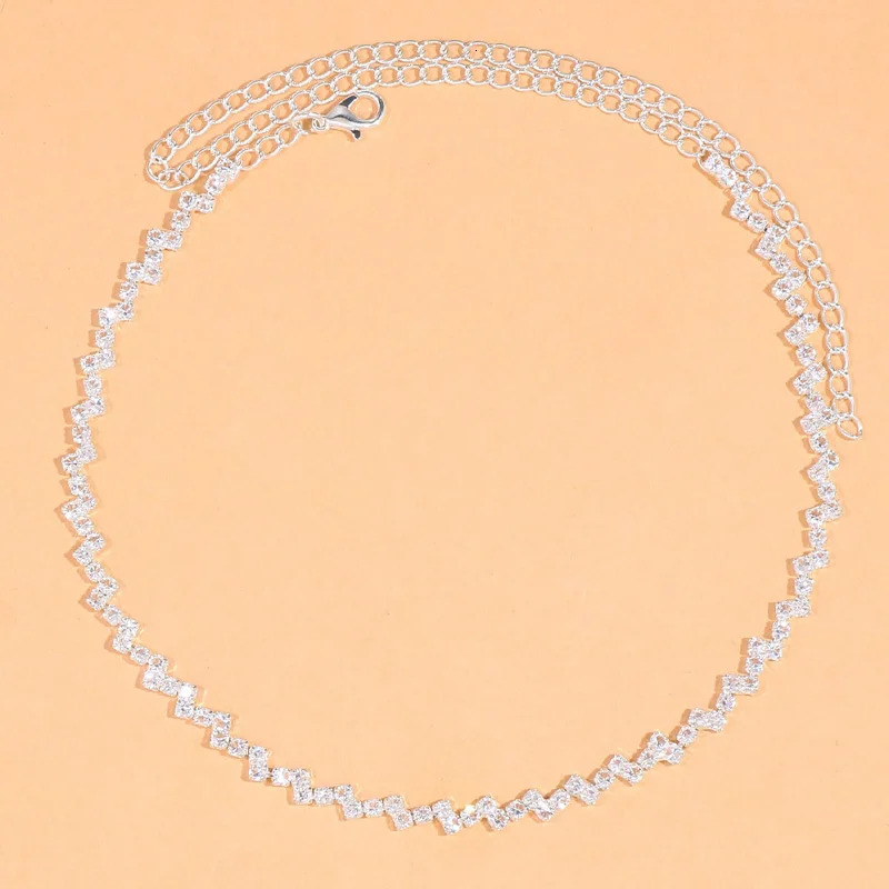 Stonefans Fashion Wave Necklace High Quality Jewelry for Women Simple Tennis Chain Choker Accessories Gift 251125