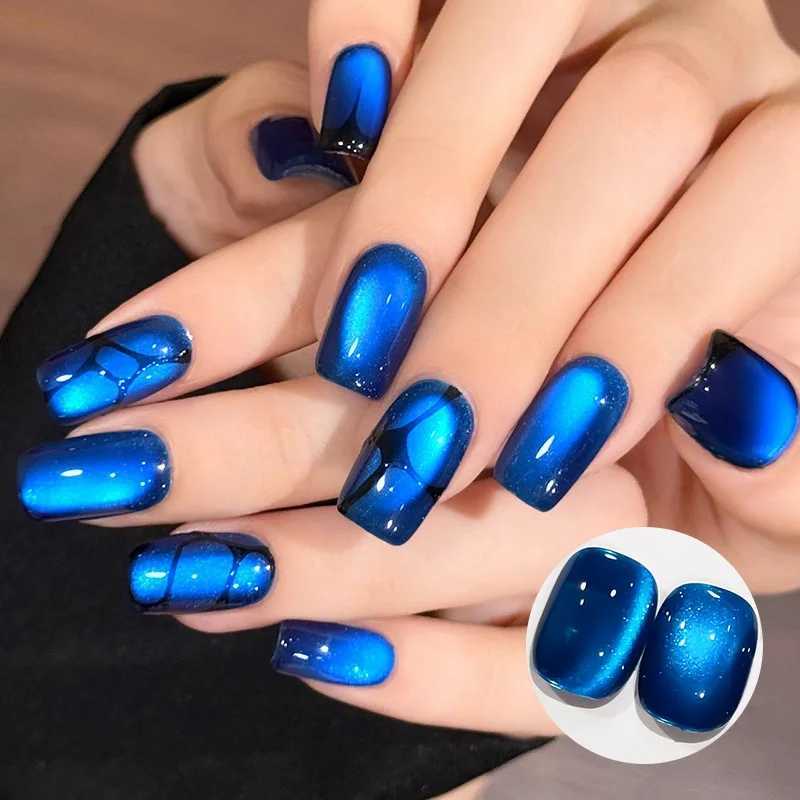 BORN PRETTY HEMA TPO FREE 10ml Rhine Lake Blue Cat Magnetic Gel Dark Blue Glitter Soak Off UV Gel Nail Art Varnish ManicureT251127